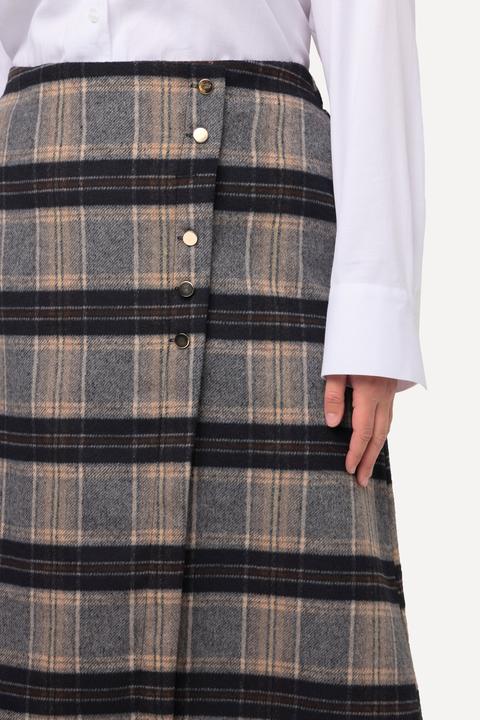 Produktbild Ulla Popken Landhaus Kilt, Karo, A-Linie, Schmuckknöpfe, Wickeloptik (48)