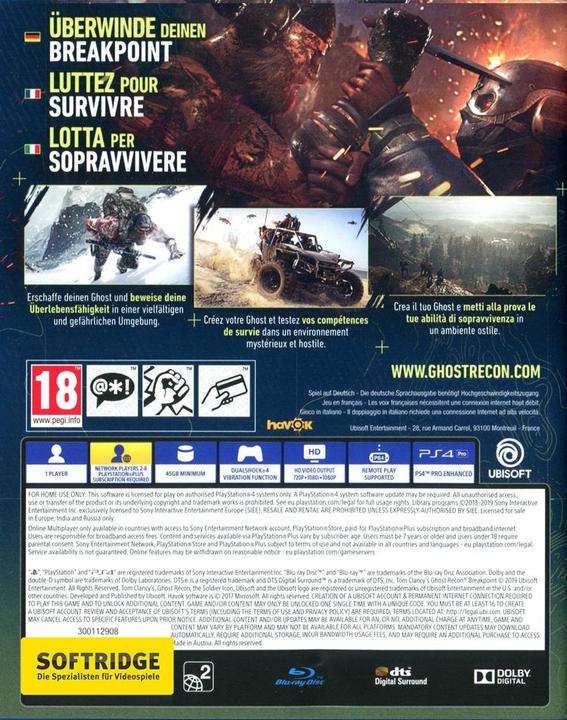 Produktbild Ubisoft Ghost Recon: Breakpoint (PS4, Multilingual)