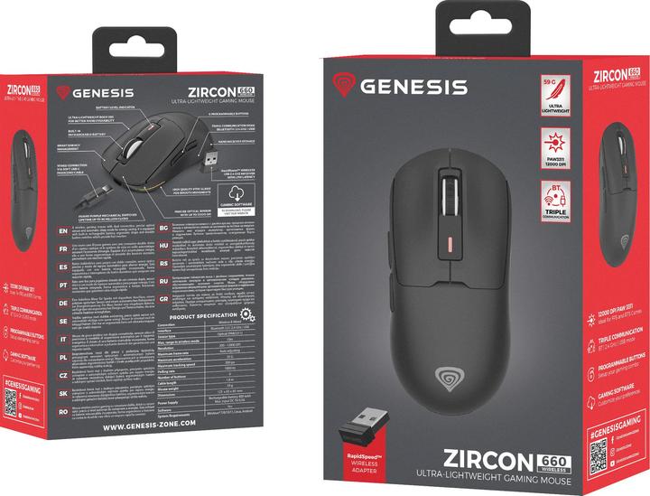 Actual product image Genesis Gaming mouse ZIRCON 660 wireless black (Wireless)