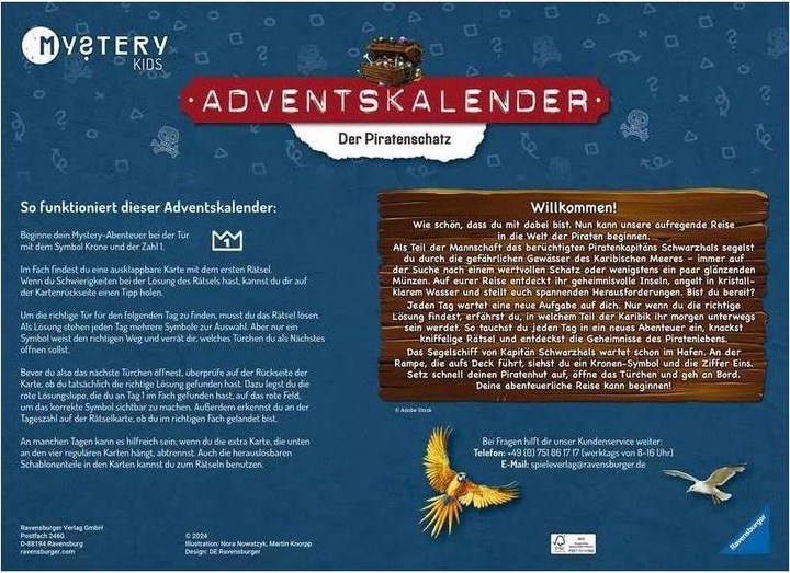 Produktbild Ravensburger Der Piratenschatz - 24 Rätsel