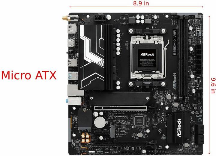 Image du produit AsRock B850M-X R2.0 (AM5, AMD B850, mATX)