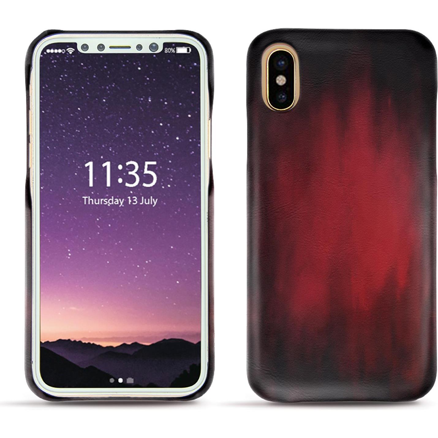 Thumbnail - Noreve Lederschutzhülle (Apple iPhone X), Smartphone Hülle, Rot