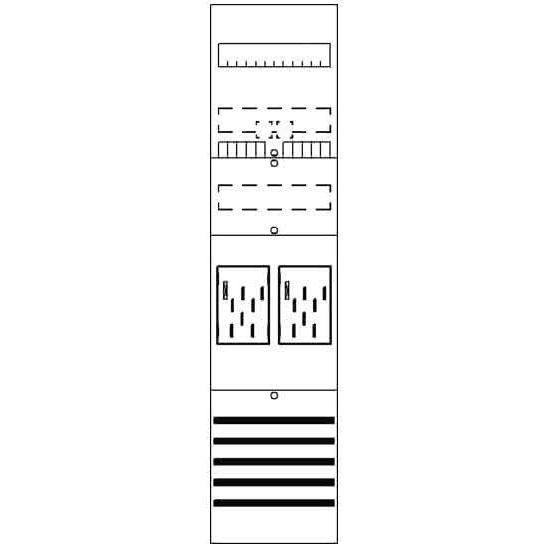 Striebel & John, Verteilerschrank Zubehör, Komplettfeld 2 Zähler BF17B2 eHZ bestückt und vorverdr. 1050mm BH3
