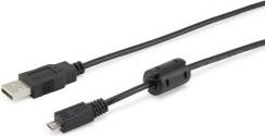 Actual product image equip USB 2.0 Cable A/M/ to Micro with ferrite core black (1 m, USB 2.0)