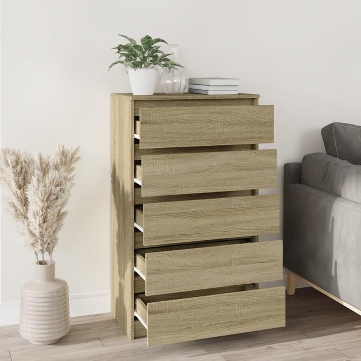 Image du produit vidaXL Schubladenschrank Sonoma-Eiche 60x36x103 cm (60 x 36 x 103 cm)