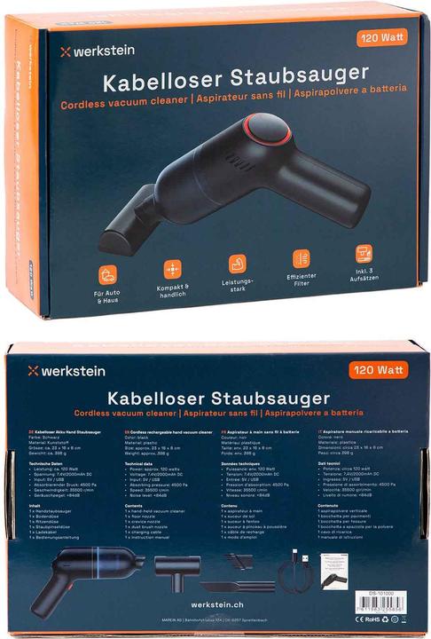 Produktbild Werkstein Kabelloser Akku Hand Staubsauger