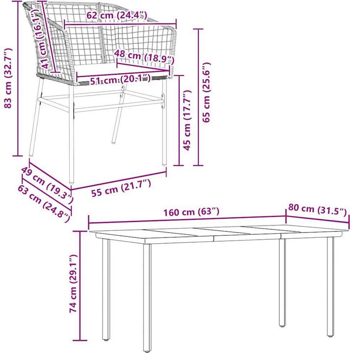Produktbild vidaXL Garten Essgruppe