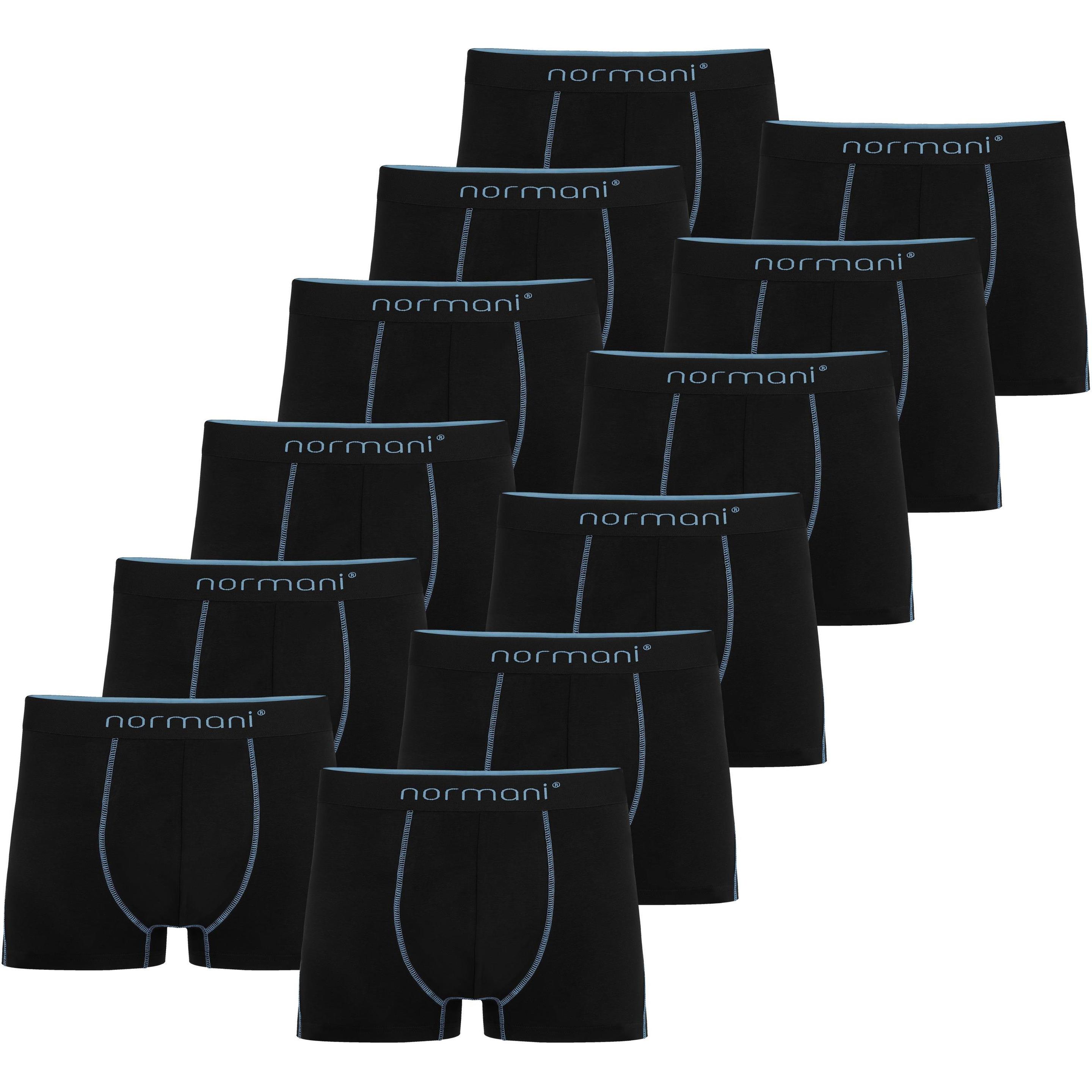 Normani, Herren, Unterhosen, 12 x Herren Baumwoll-Boxershorts, Blau, (4XL, 12er Pack)