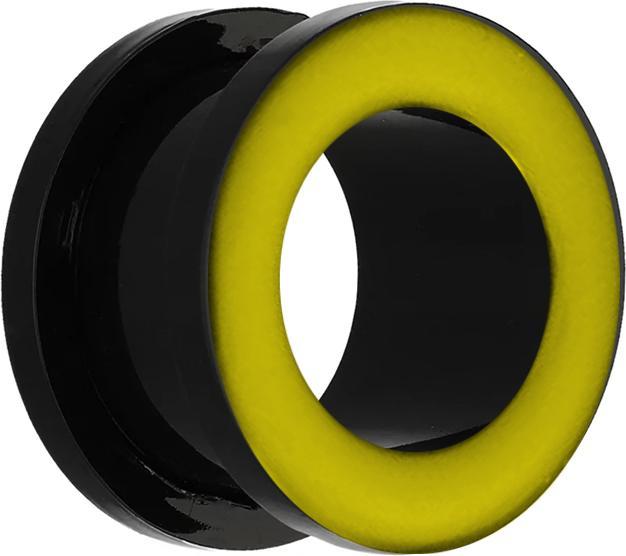 Image du produit Star Piercing Flesh Tunnel avec bord jaune (Matières plastiques, sans laiton)