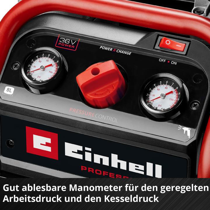 Actual product image Einhell PROFESSIONAL Akku-Kompressor SILENZZO 36/210 4020380 (8 bar, 8 l)
