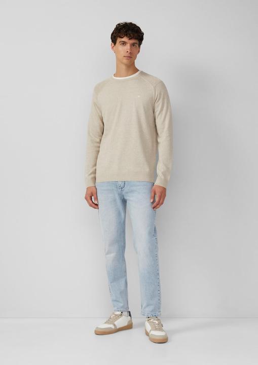 Produktbild s.Oliver Strickpullover Pullover aus Moulinéstrick mit Crew Neck und Raglanärmeln (M)