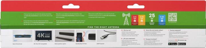 Produktbild One for All DVB-T2 Gewebe 5G BAR-Antenne mit USB (Flachantenne, DVB-T / -T2)