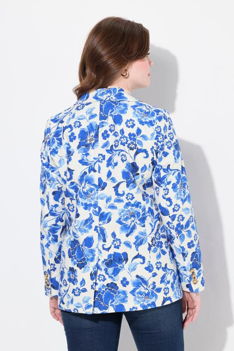 Produktbild Ulla Popken Blazer, Blütenmuster, Reverskragen, Rückenschlitz (62)