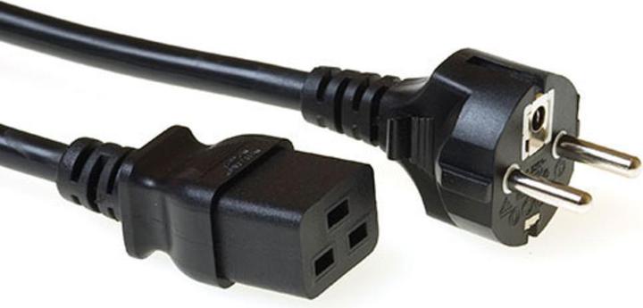 Actual product image ACT Powercord mains connector CEE 7/7 male (straight) - C19 black 2 m (2 m)