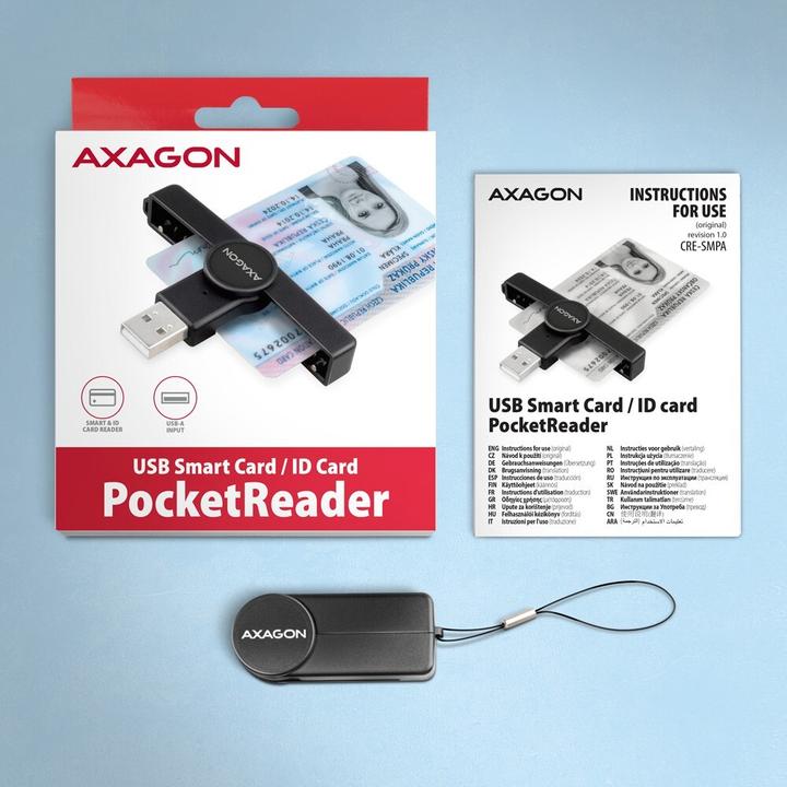Produktbild Axagon CRE-SMPA USB Smart Card PocketReader (USB 2.0)