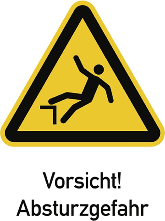 Moravia Warning sign Caution! Danger of falling Film, 131x185 mm