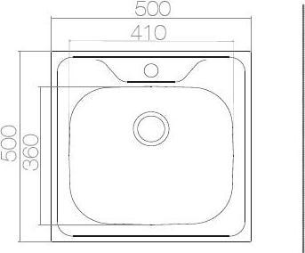 Actual product image Asil Krom STAINLESS STEEL SINK AS14+ SYPHON AS1007 (Top-mounted sink, 50 cm, 50 cm)
