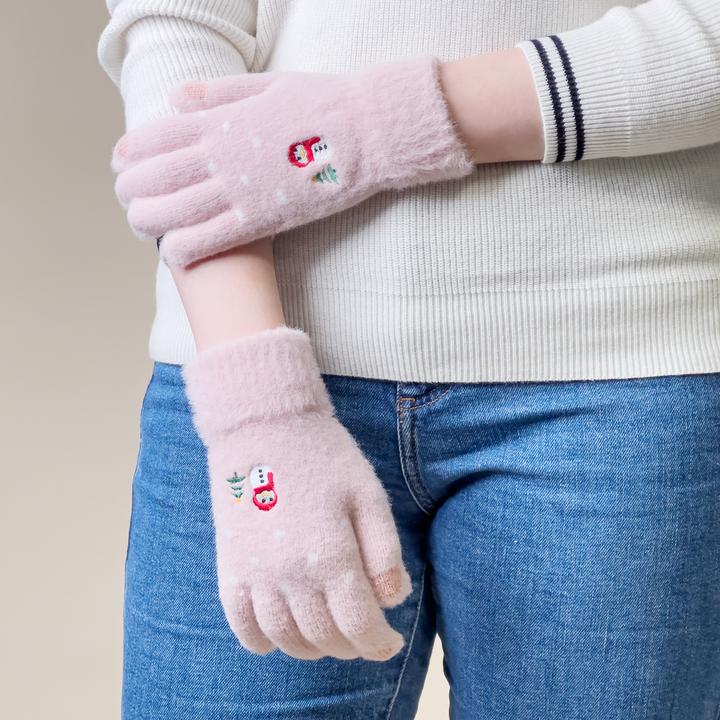 Produktbild Hurtel Schneemann-Winter-Touch-Handschuhe – rosa (One Size)