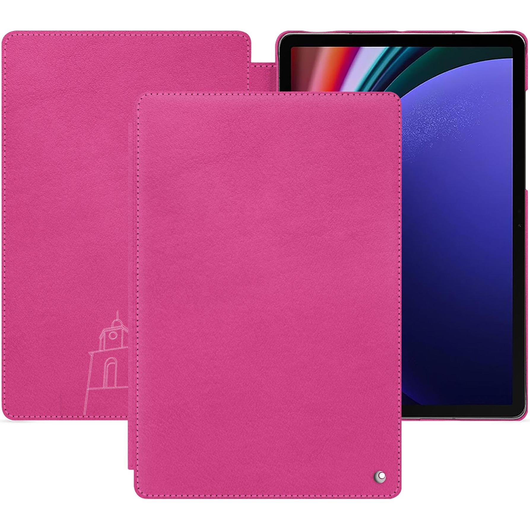 Noreve Lederschutzhülle horizontal (Galaxy Tab S9+), Tablet Hülle, Rosa