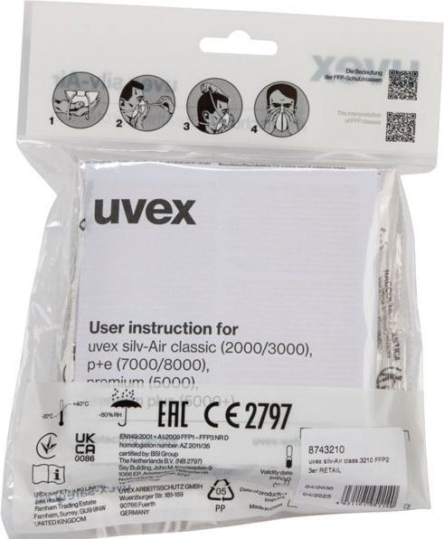 Actual product image Uvex Folding mask silv-Air c 3210 FFP2 (FFP2, 3x)