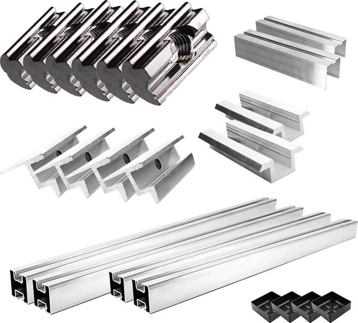 Produktbild Offgridtec Befestigungskit mit Dachhaken 3-fach verstellbar (für Dachziegel) für Schrägdachmontage 2 Solarp (Solaranlage Montagematerial)