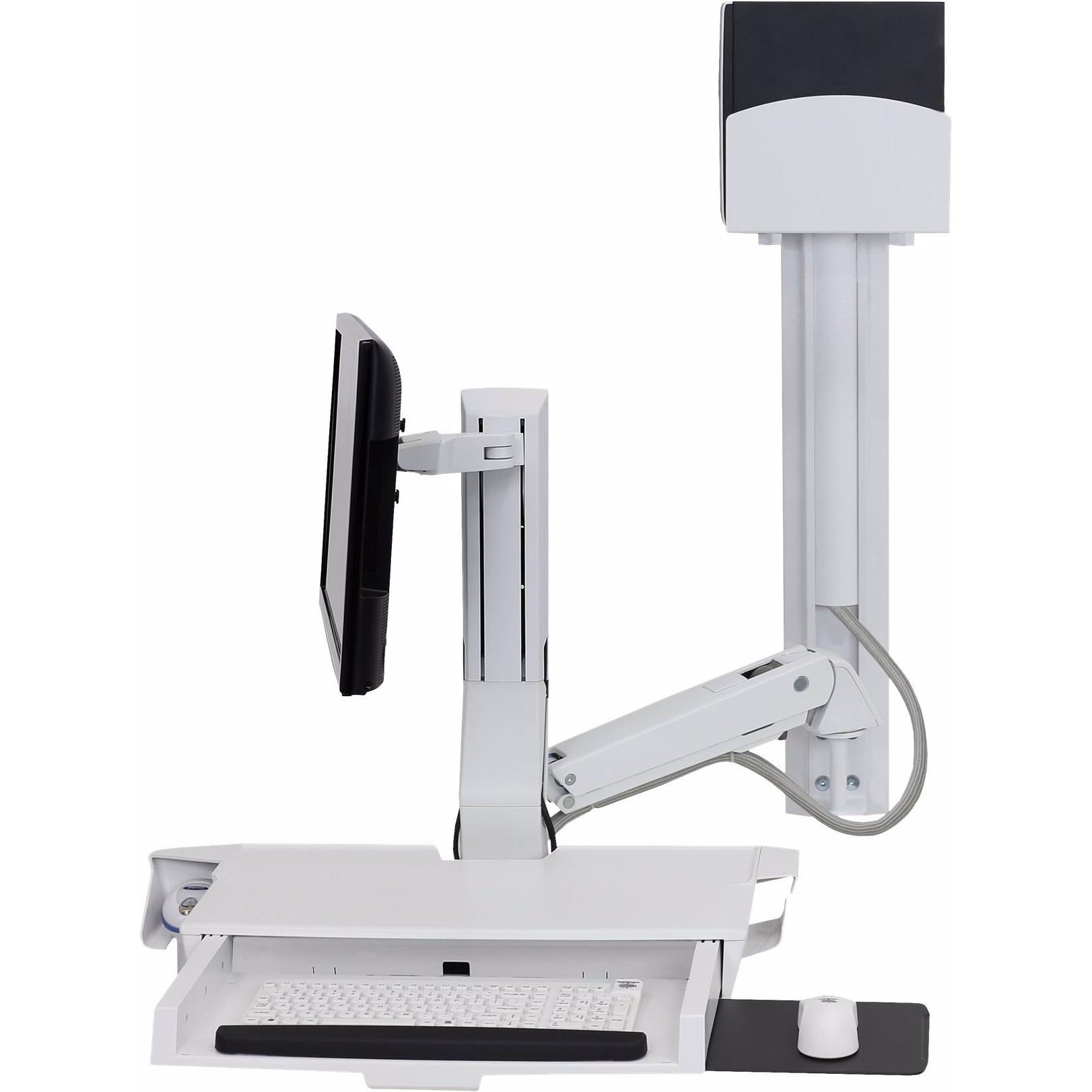 Ergotron SV Combo System with Worksurface & Pan, Small CPU Holder - Befestigungskit (CPU- (Diverse), TV Zubehör, Weiss