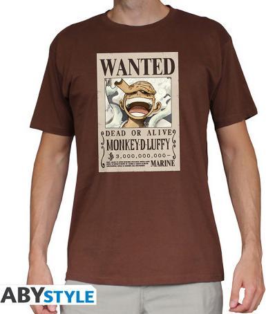 Produktbild ABYstyle One Piece Wanted Luffy Männer T-Shirt schwarz L 100% Baumwolle Fan-Merch, Filme, TV-Serien (L)