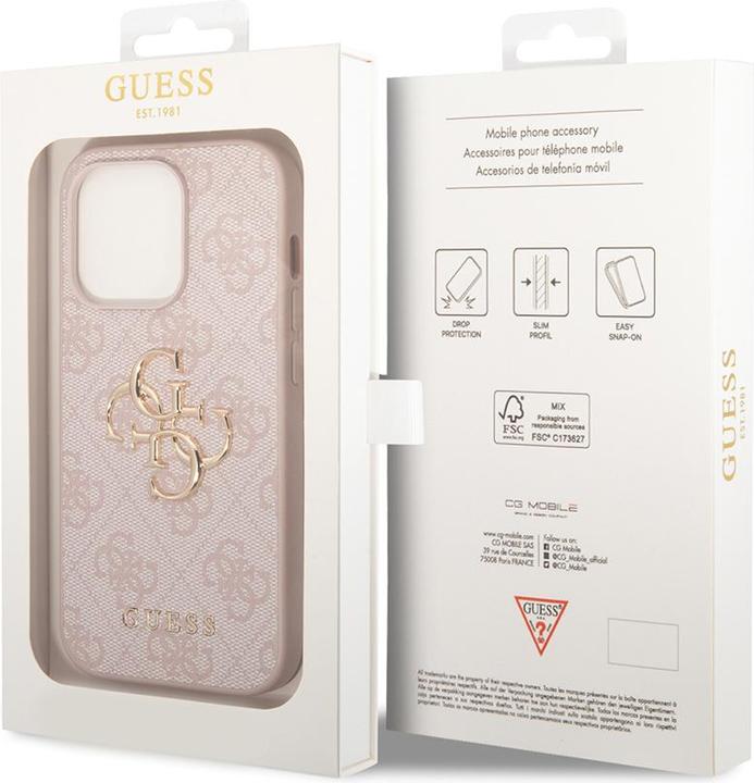 Produktbild Guess GUHCP15X4GMGPI iPhone 15 Pro Max 6.7" różowy/pink hardcase 4G Big Metal Logo (Apple iPhone 15 Pro Max)