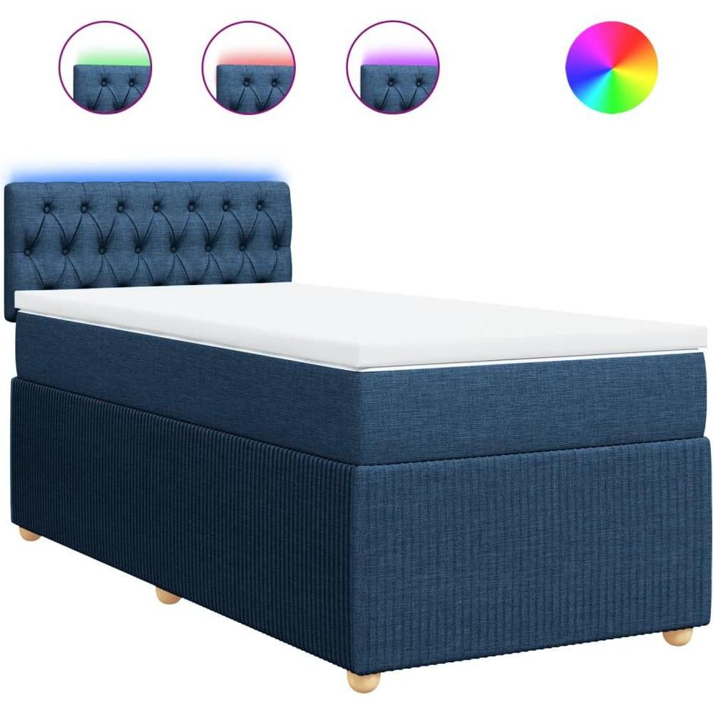 Thumbnail - VidaXL, Bett, Bo x springbett mit Matratze 90 x 190 cm Stoff (90 x 190 cm)