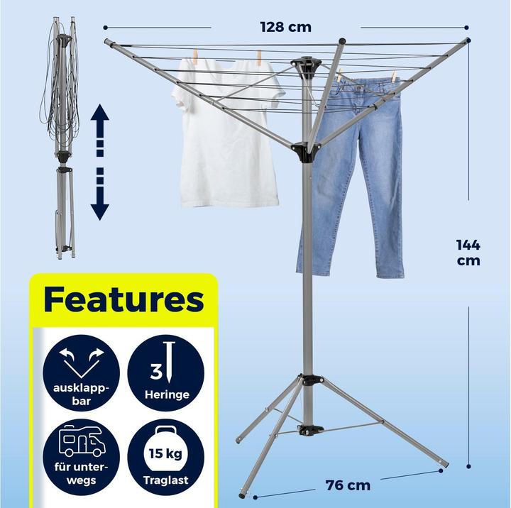 Image du produit Easymaxx Séchoir parapluie Ouvert (16 m)