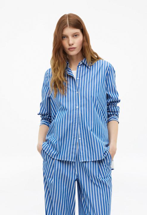 Immagine prodotto s.Oliver Gestreifte Baumwoll-Bluse mit Raffung und All-over-Print (32)