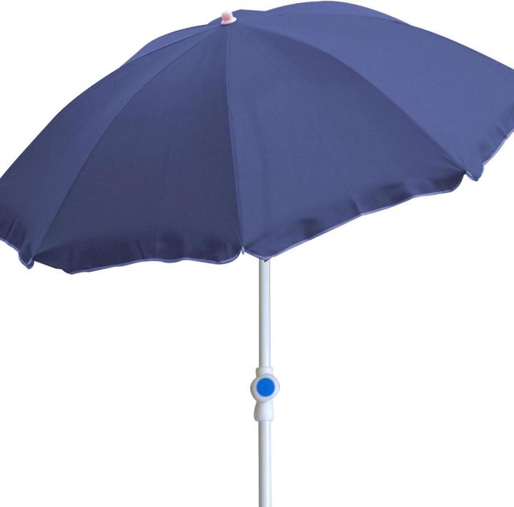 Mojawo Parasol round Ø2m blue polyester foldable UV protection (2 m)