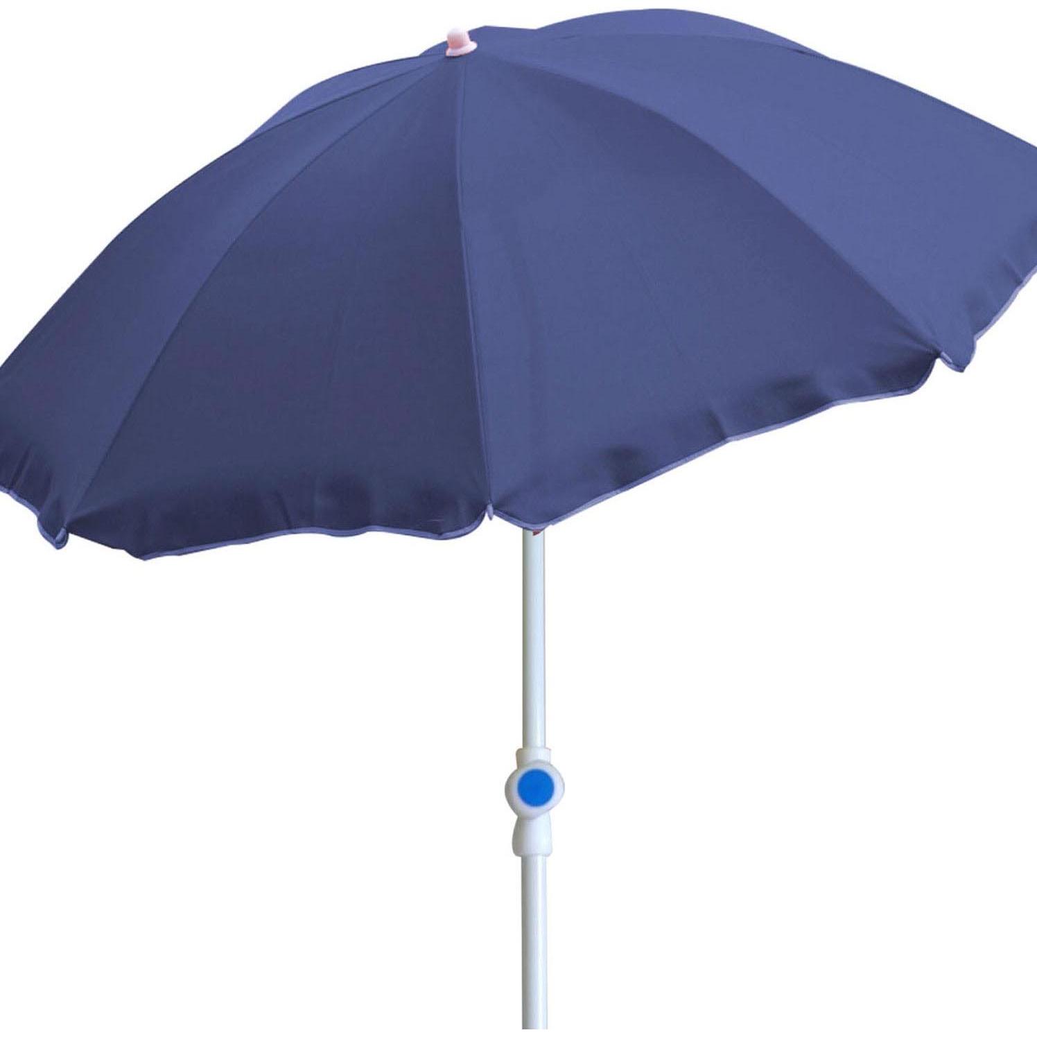 Mojawo, Sonnenschirm, Sonnenschirm rund Ø2m blau Polyester knickbar UV Schutz (2 m)