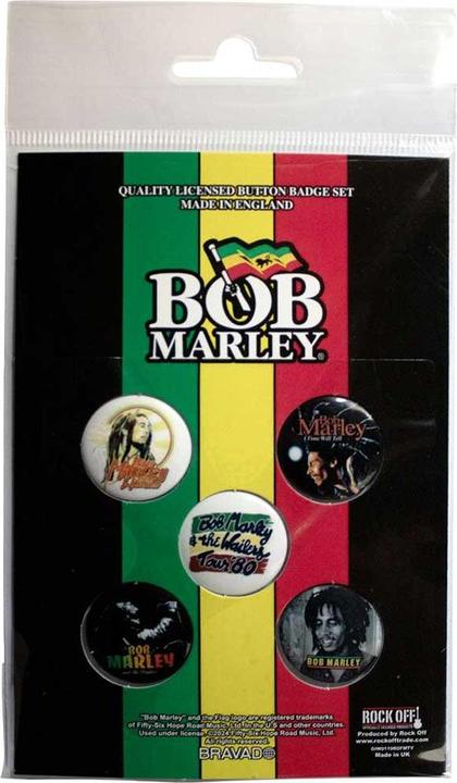 Immagine prodotto Bob Marley Bob & The Wailers Distintivo Set Misura Confezione 5
