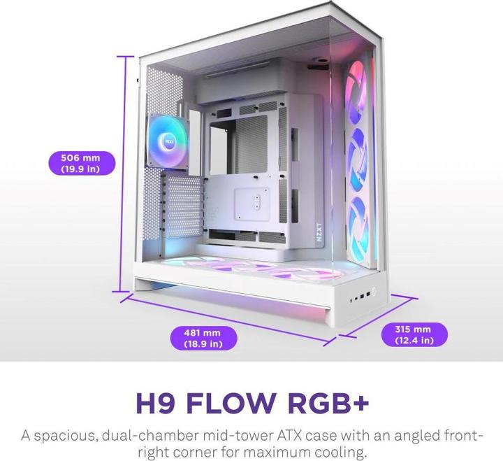 Immagine prodotto NZXT H9 Flow RGB+ (ATX, mATX, E-ATX, Mini-ITX)