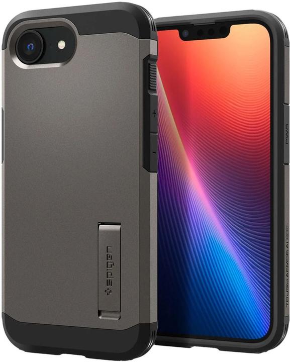 Actual product image Spigen Tough Armor Case with MagSafe for iPhone 16e with Stand - Gray (Apple iPhone 16e)