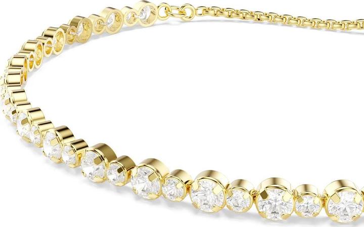Produktbild Swarovski Matrix Tennis Armband Rundschliff Weiss Goldlegierungsschicht (24 cm, Swarovski Metall)