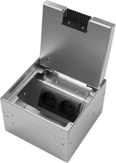 Actual product image Bodensteckdosen Systemtechnik Floor socket outlet 8902BB 2x 8902BB-1-0 Schuko, assignable 8902BB-1-0