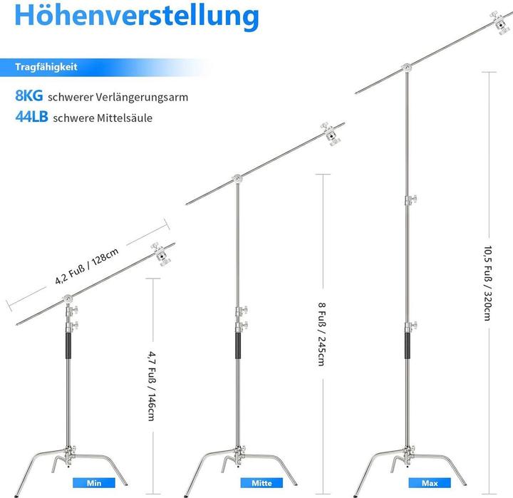 Image du produit Neewer SC320 C-stand 128 cm lighting tripod (330 cm)