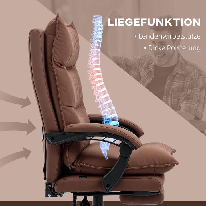 Image du produit Vinsetto Massage-Bürostuhl Polyester, Stahl Braun (56 - 64 cm)