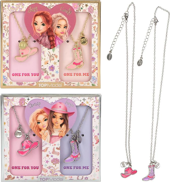 Top Model TOPModel - BFF Necklace With Boots and Hat COWGIRL - Pink, Purple (Copper, Stainless steel, Zinc)