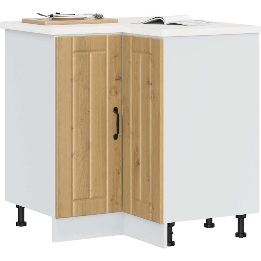 VidaXL, Regal, Küchen-Eckunterschrank Lucca Artisan-Eiche Holzwerkstoff (75.5 x 75.5 x 81.5 cm)