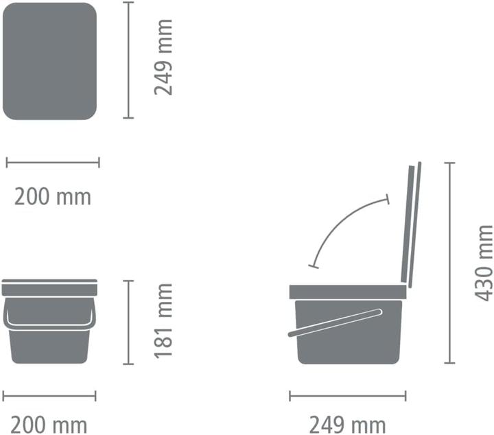 Immagine prodotto Brabantia Cestino per la raccolta differenziata Sort & Go 20 l, grigio chiaro (20 l)