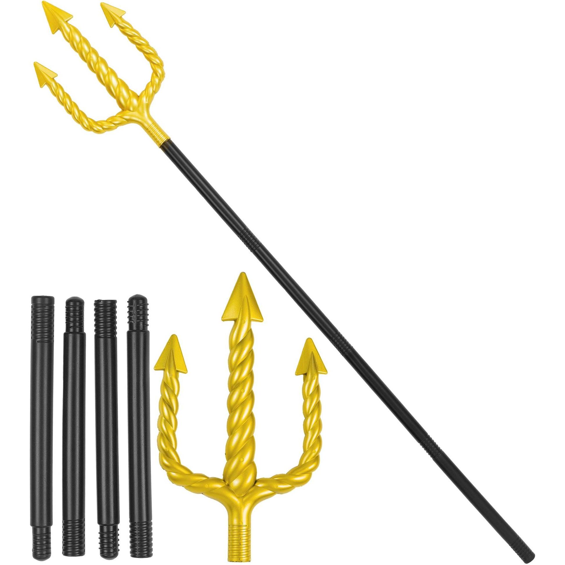 Widmann Goldener Dreizack mit schwarzem Stab 137cm