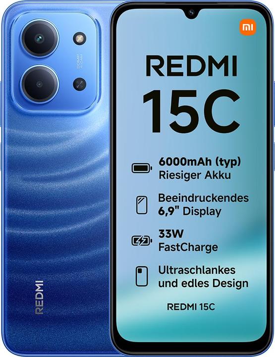 Actual product image Xiaomi Redmi 15C 4G (256 GB, Moonlight Blue, 6.90", Dual SIM, 4G)
