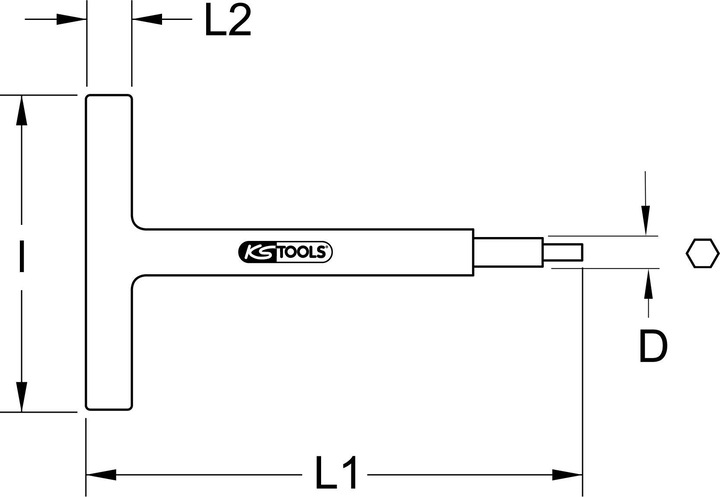 Produktbild KS Tools Isolierter T-Griff-Stiftschlüssel, 6x160mm