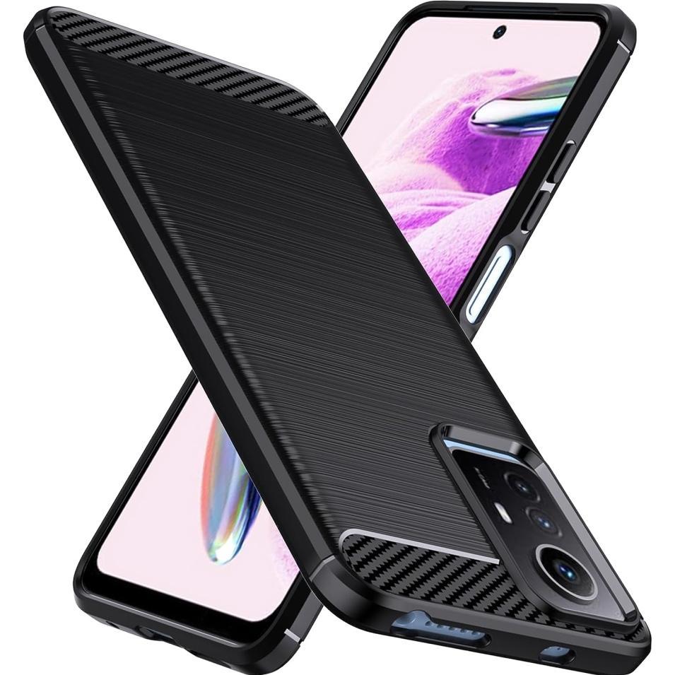 Thumbnail - Screenguard Xiaomi Redmi Note 12S Hülle Carbon Brushed Soft TPU (Xiaomi Redmi Note 12S), Smartphone Hülle, Schwarz