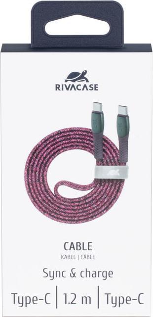 Image du produit Rivacase CÂBLE USB-C VERS USB-C /ROUGE PS6105 RD12 (1.20 m, USB 2.0, 60 W)