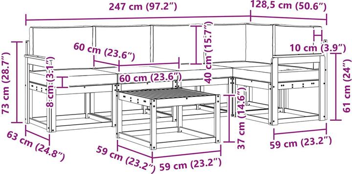 Produktbild vidaXL Outdoor-Sofa