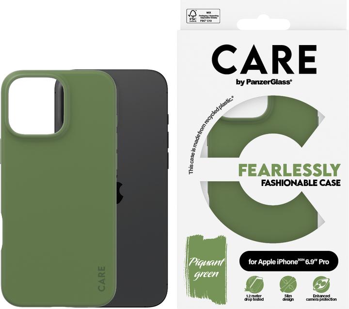 Actual product image PanzerGlass CARE Fashionable Case Green iPhone '24 6.9" Pro (Apple iPhone 16 Pro Max)